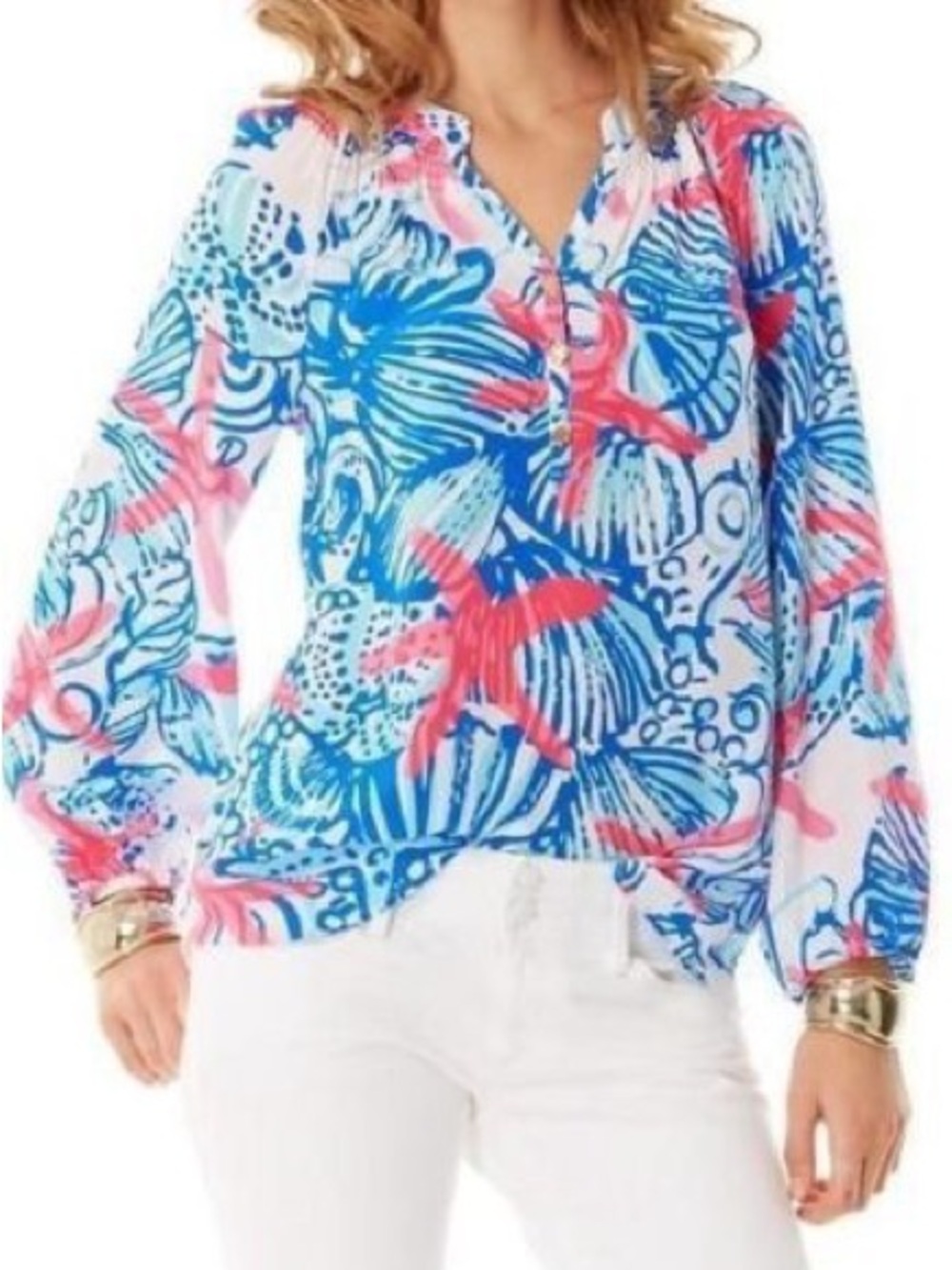 Lilly Pulitzer Elsa Top 100% Silk Women’s Small She She Shells HOLY GRAIL